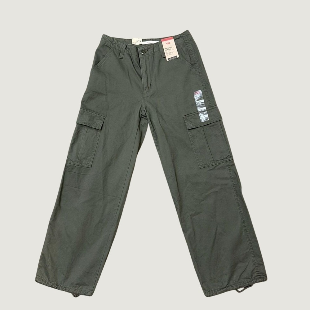 Levis 94 Baggy Cargo Pants Size 27 Utility Cotton Relaxed Fit Olive Green New